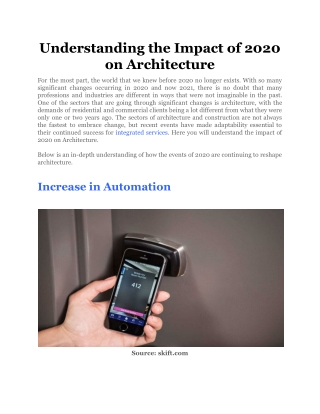 Understanding the Impact of 2020 on Architecture