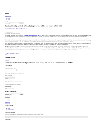 Emotional intelligence book in USA, finding true love in USA and trainer in NLP