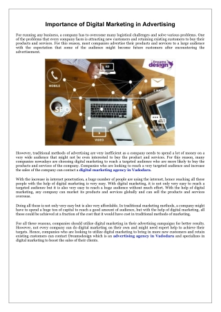 Importance of Digital Marketing in Advertising