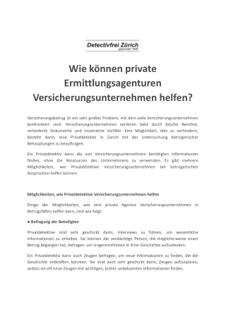 Wie können private Ermittlungsagenturen Versicherungsunternehmen helfen?