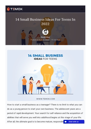 14 Small Business Ideas For Teens In 2022
