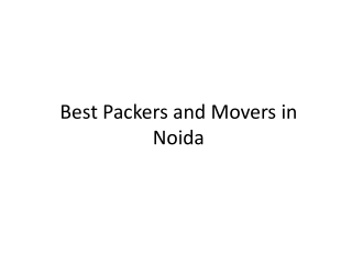 Best Packers and Movers in Noida