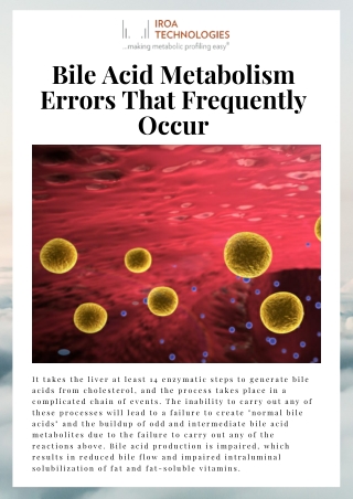 Bile Acid Metabolism Errors That Frequently Occur