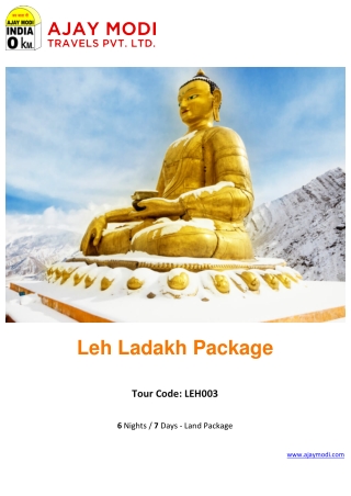 Leh Ladakh Tour Packages - The Ultimate Adventure Travel Destination
