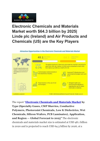 Electronic Chemicals and Materials Market