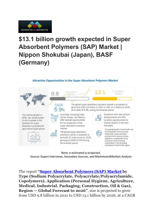 Super Absorbent Polymers (SAP) Market