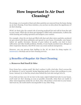 How Important Is Air Duct Cleaning_