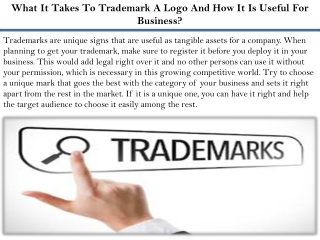 What It Takes To Trademark A Logo And How It Is Useful For Business?