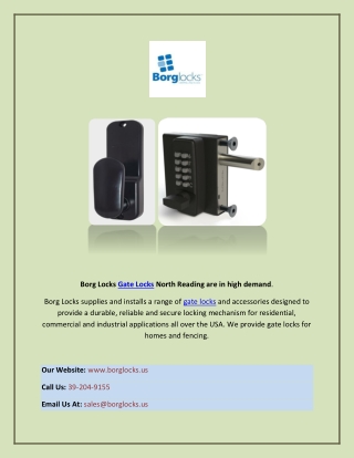 Borg Locks Gate Locks North Reading are in high demand