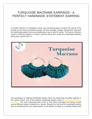 TURQUOISE MACRAME EARRINGS
