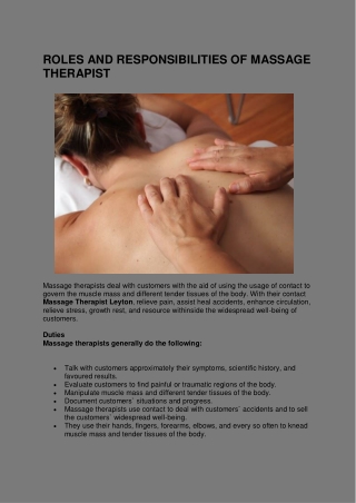 Find the best Full Body Massage in Leyton