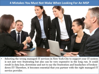 4 Mistakes You Must Not Make When Looking For An MSP