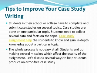 Tips to Improve Your Case Study Writing