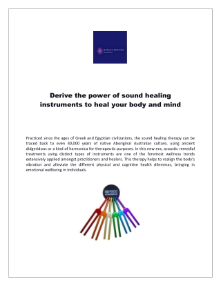 Derive the power of sound healing instruments to heal your body and mind