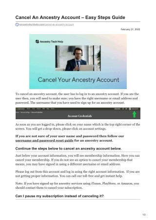 Cancel An Ancestry Account