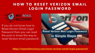 How to Reset Verizon Email Login Password