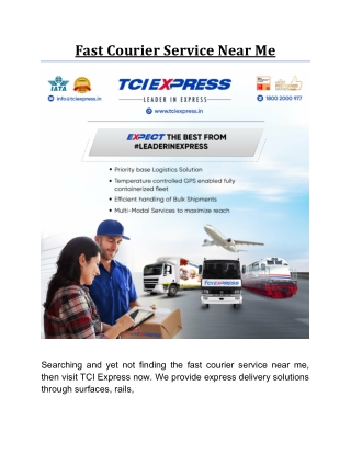 Fast Courier Service Near Me