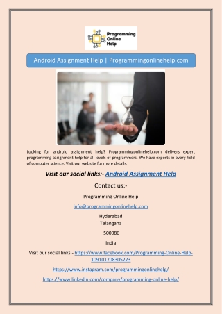 Android Assignment Help | Programmingonlinehelp.com