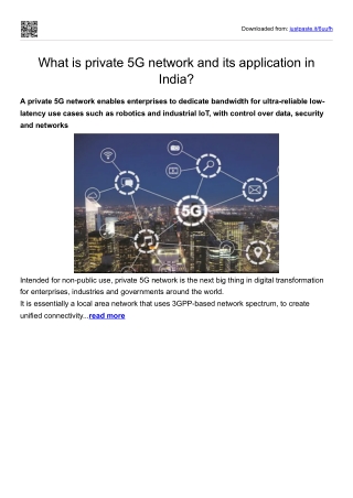 What is private 5G network and its application in India