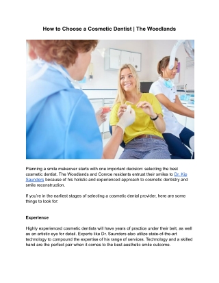 How to Choose a Cosmetic Dentist