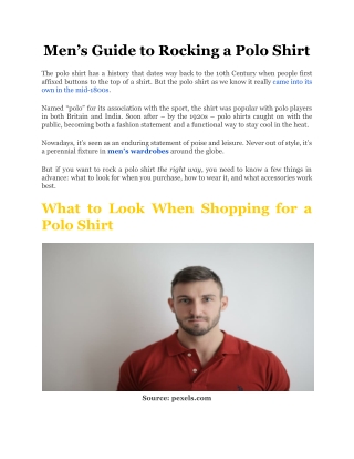Men’s Guide to Rocking a Polo Shirt