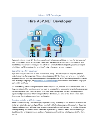 Hire a .net developer
