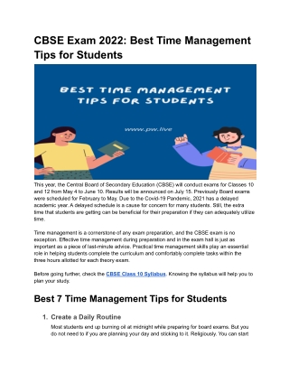 CBSE Exam 2022_ Best Time Management Tips for Students