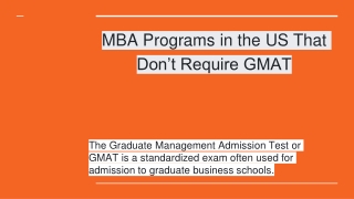 MBA Programs in the US That Don’t Require GMAT