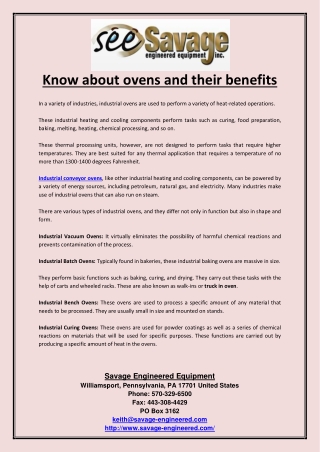 Know about ovens and their benefits