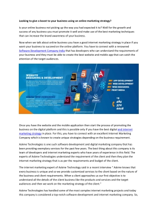 Looking to give a boost to your business using an online marketing strategy?
