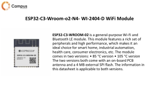 ESP32-C3-Wroom-o2-N4-WI-2404-D Module - Campus Component