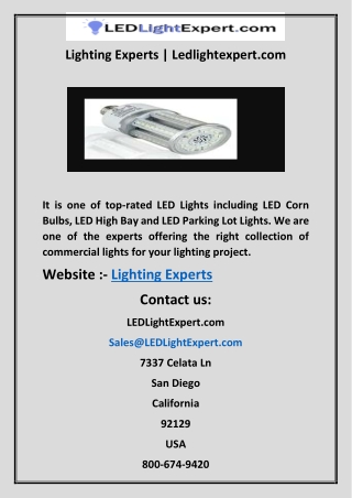 Lighting Experts | Ledlightexpert.com