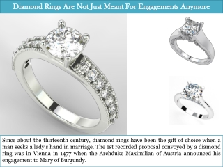 Diamond Rings Are Not Just Meant For Engagements Anymore