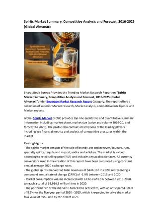 Global Spirits Market Research Report 2016-2025