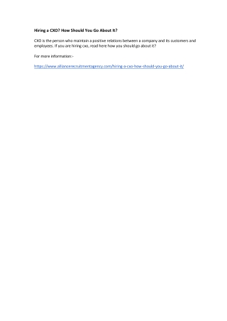 cxo hiring