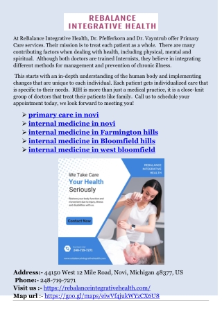 internal medicine in west bloomfield
