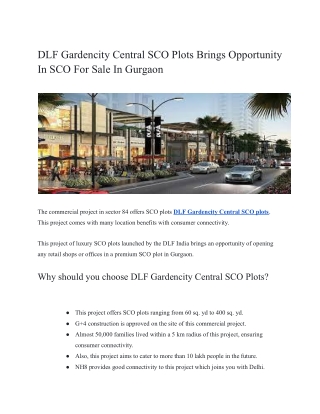 DLF Gardencity Central SCO plots