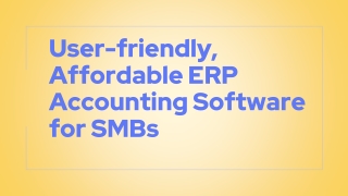 User-friendly, Affordable ERP Accounting Software for SMBs