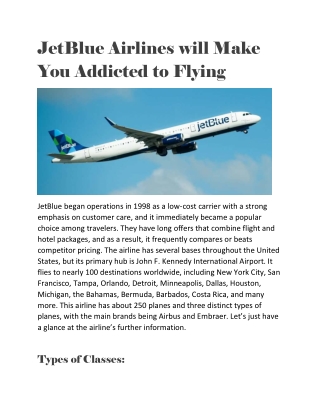 JetBlue Airlines will Make You Addicted to Flying