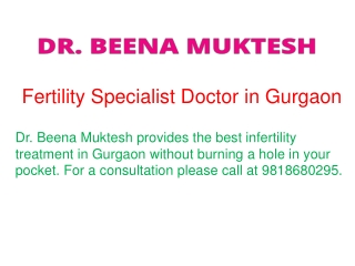 Fertility Specialist Doctor in Gurgaon