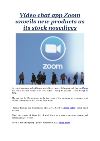 Video chat app Zoom unveils new products as its stock nosedives