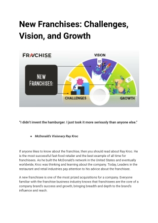 New Franchises: Challenges,Vision, and Growth | Blog