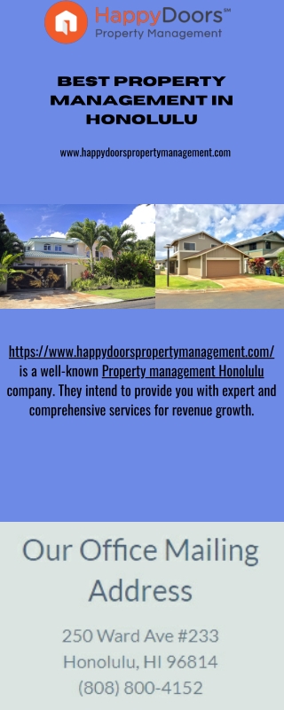 Best Property Management in Honolulu - www.happydoorspropertymanagement.com