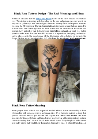 Are black rose tattoo feminine?