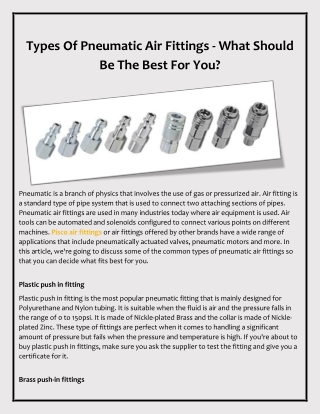 Types Of Pneumatic Air Fittings pdf 2