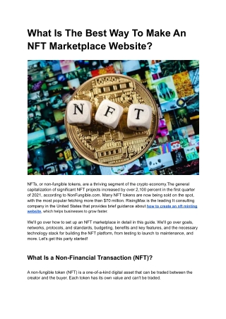 What Is The Best Way To Make An NFT Marketplace Website_