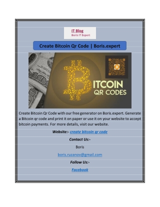 Create Bitcoin Qr Code | Boris.expert