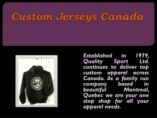 Custom Jerseys Canada