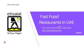 fast food restaurants in UAE