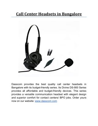 Call Center Headsets in Bangalore